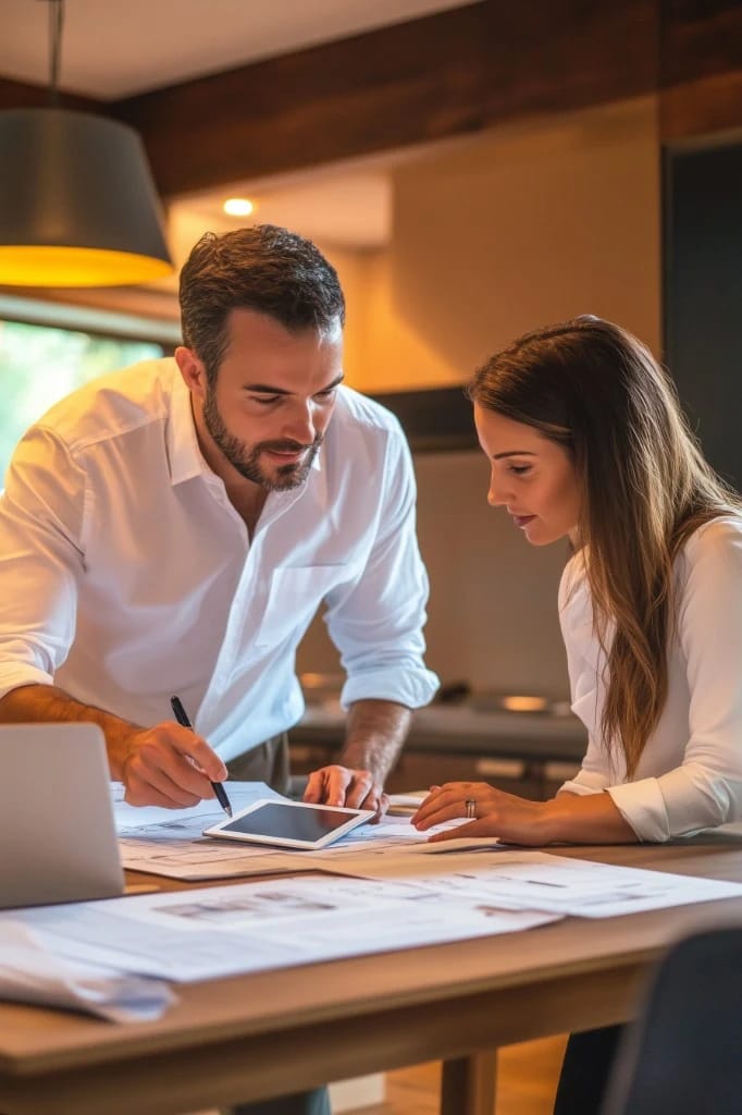 Design-build consultation reviewing plans with a homeowner in Toronto