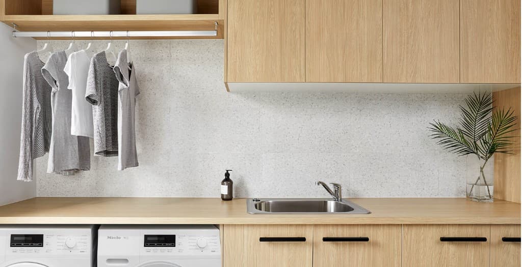 Laundry and utility room cabinetry in a Toronto home renovation