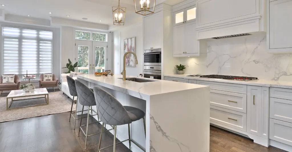 Completed open-concept kitchen renovation in Toronto