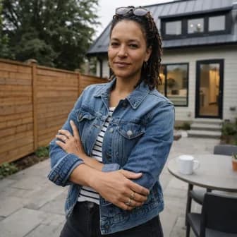 M. K. with completed laneway suite in The Annex, Toronto