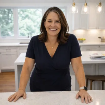 Patricia K. in her renovated kitchen in Lawrence Park, Toronto