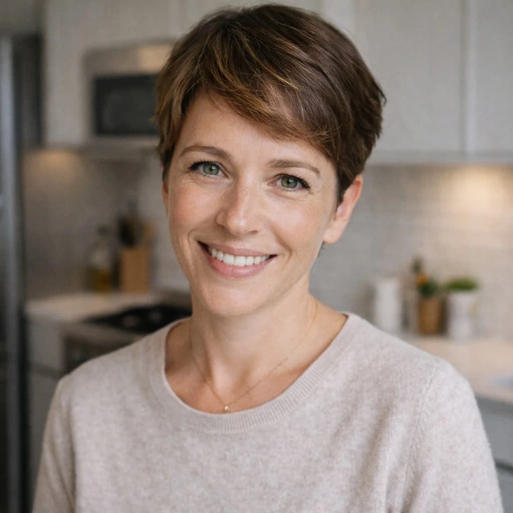 Sarah M. in her renovated condo kitchen in the Entertainment District, Toronto